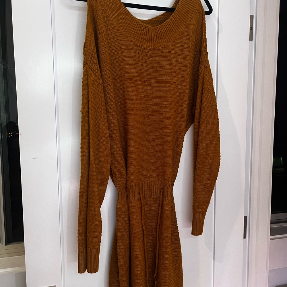 Full Circle Trends Rust Orange Knit Sweater Dress 3X